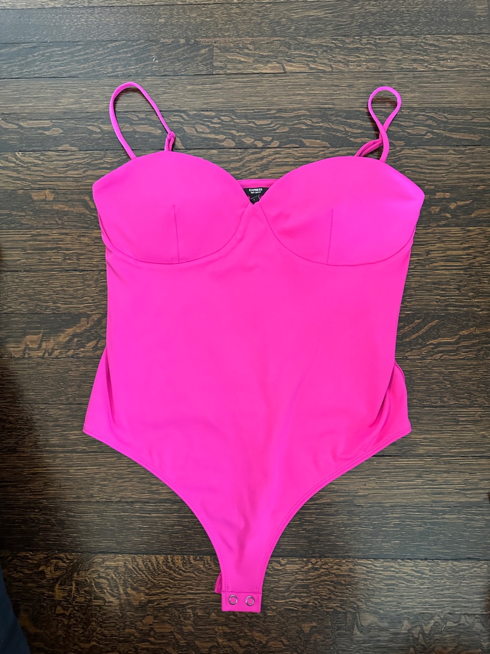 Express Bright Hot Pink Bustier Bodysuit